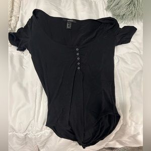 Forever 21 Black Short-Sleeve bodysuit